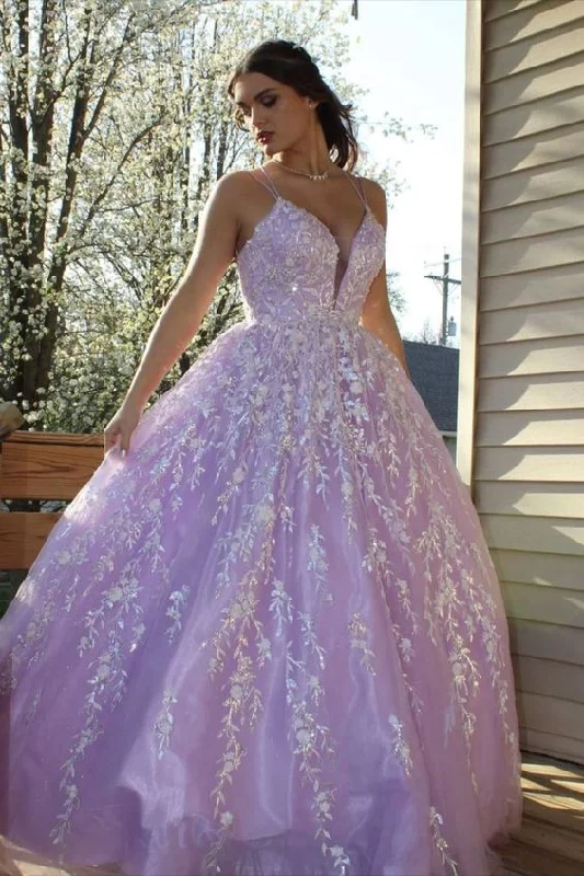 2022 A-line lilac long prom dress ball gown    cg20854