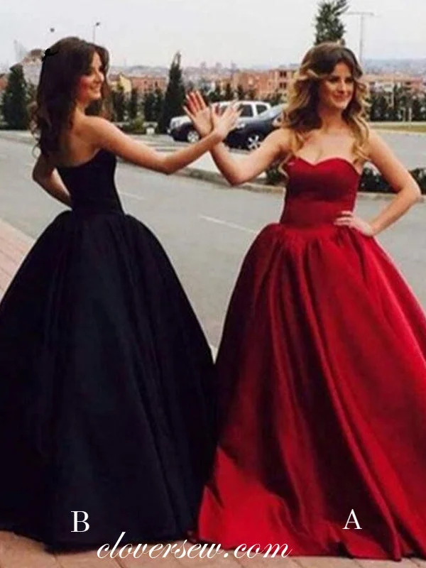 Sweetheart Strapless Satin Ball Gown Princess Dresses,CP0188