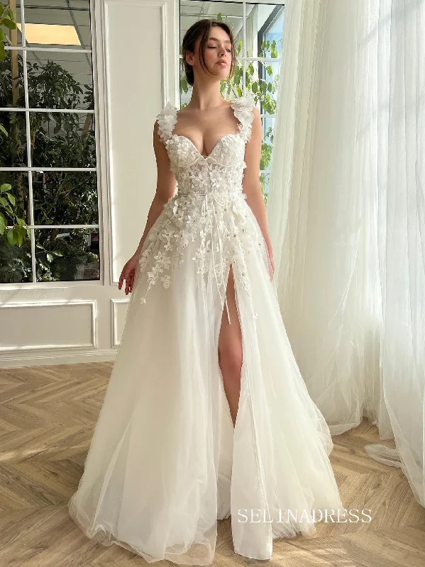 Beautiful Lace Prom Dress White Long Evening Dresses SEA036