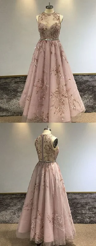 A Line Illusion Prom Dress,Crystal Evening Dress  cg20967