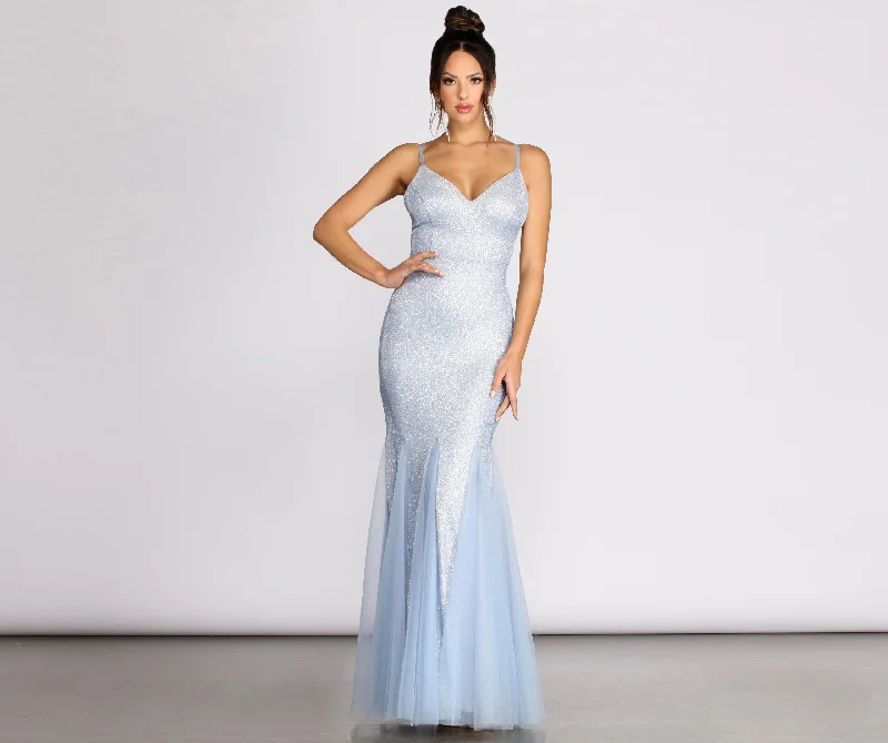 Ciara Glitter Stylish Tulle Mermaid Dress