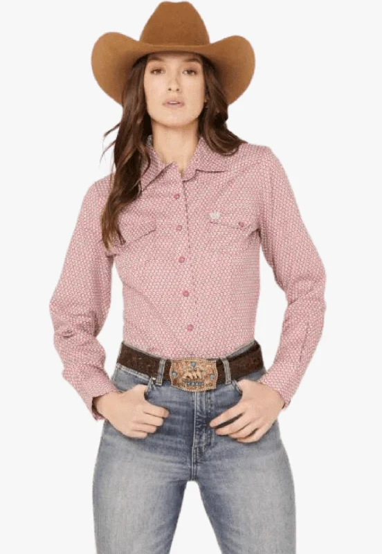 Cinch Womens Geo Print Long Sleeve Western Snap Shirt Mesh Blend Leather Blend Suede Blend Cinch Womens Geo Print Long Sleeve Western Snap Shirt Mesh Blend Leather Blend Suede Blend