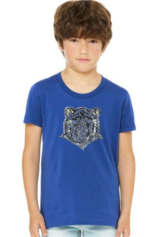 School Spirit YOUTH Bear Blue T-Shirt (PRE-ORDER) Satin Fabric Silk Fabric Chiffon Fabric School Spirit YOUTH Bear Blue T-Shirt (PRE-ORDER) Satin Fabric Silk Fabric Chiffon Fabric